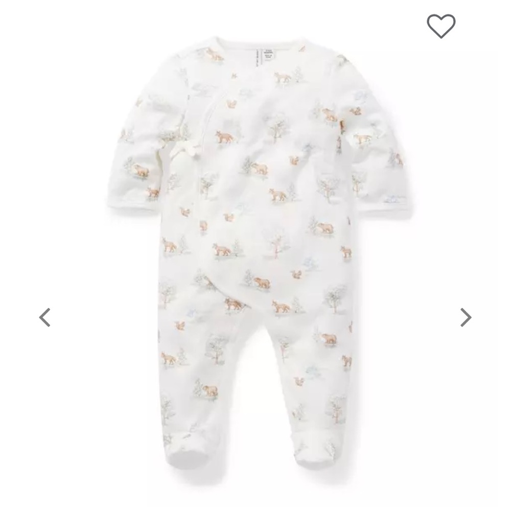 NWOT Janie & Jack woodland forest animals long kimono style footed onesie - Picture 8 of 8
